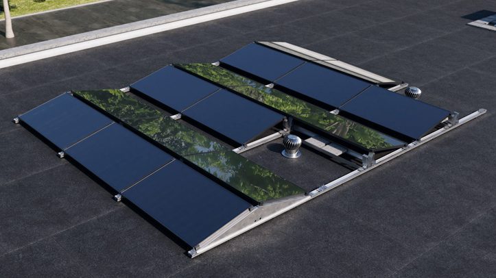Blubase rofast Montagesysteem voor platte daken Oost-West zonnepanelen