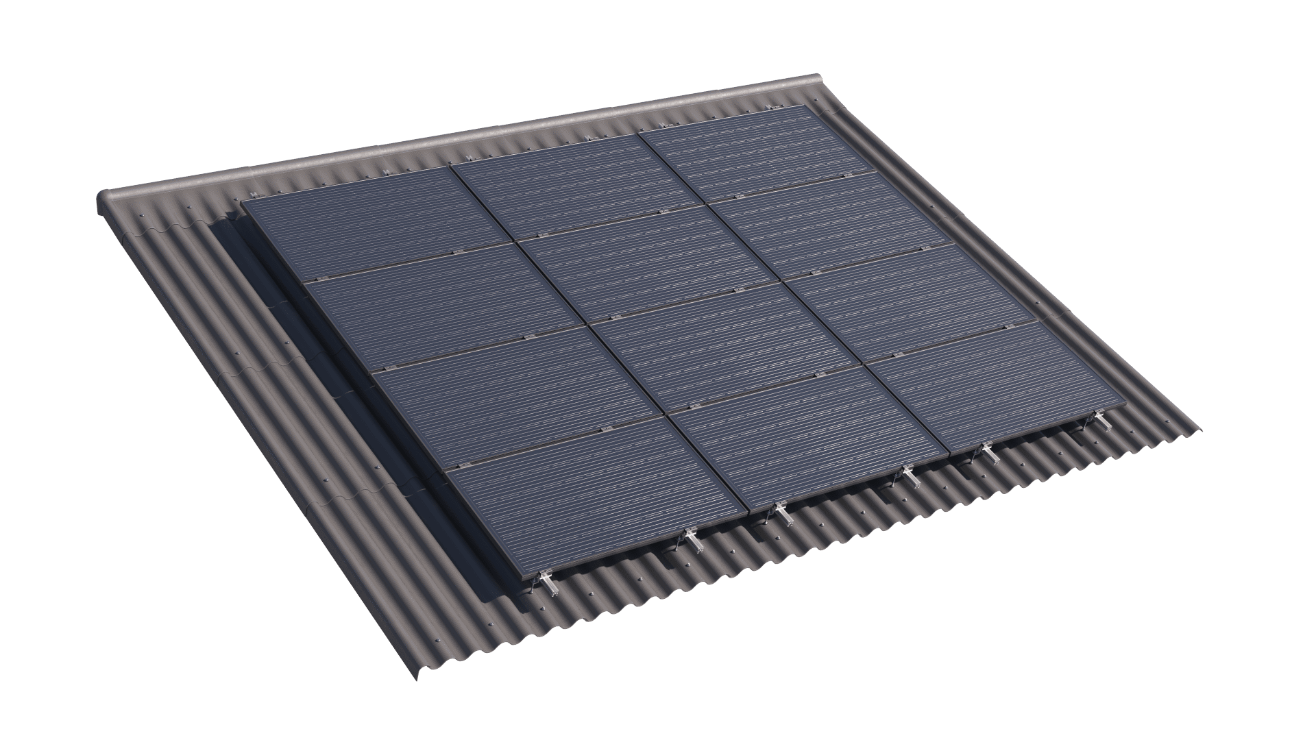 Blubase roboost montagesysteem voor golfplaten dak