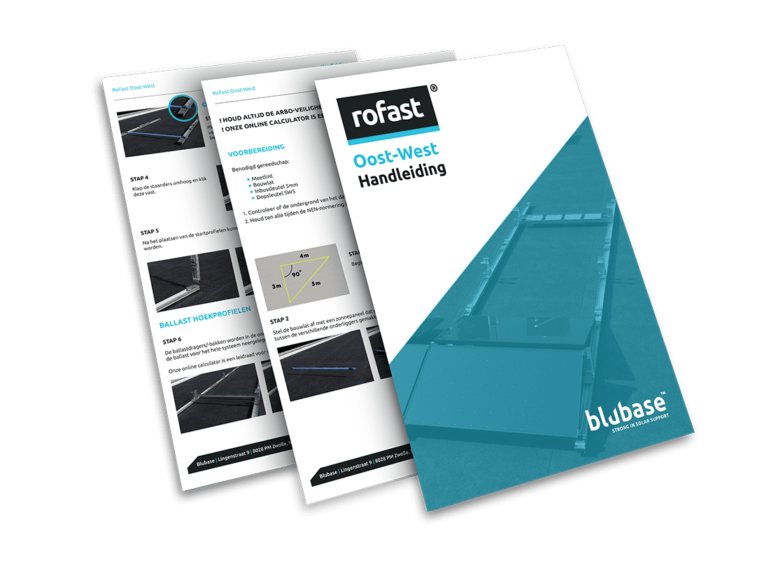 Handleiding Blubase rofast Montagesysteem voor platte daken Oost-West